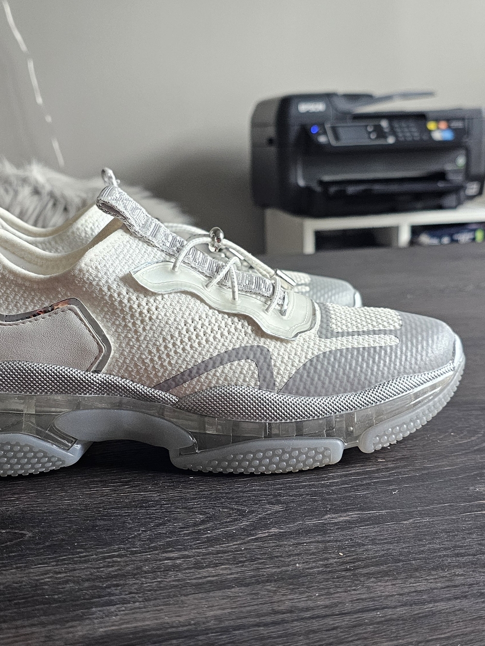 Steve Madden White & Silver Athletic Sneakers - Picture 2 of 7